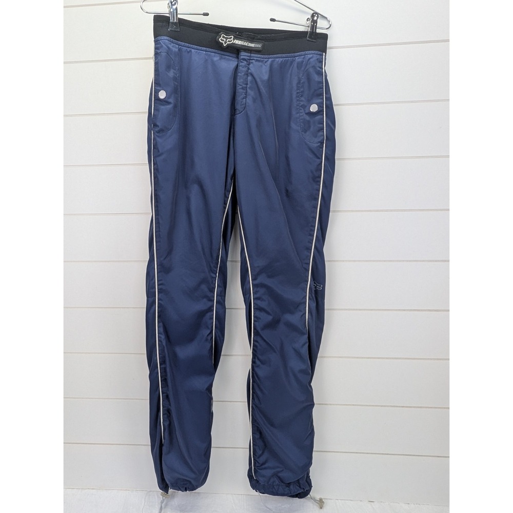 Vintage‎ Fox Racing Track Pants Teen Junior Size 8 Blue Wind Pants